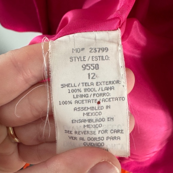 Vintage Hot Pink Wool Blazer - 100% wool - natural fiber - Picture 8 of 9